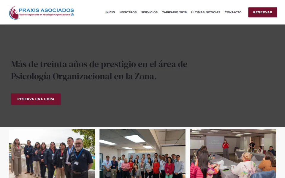 Portada del sitio web de Praxis Asociados